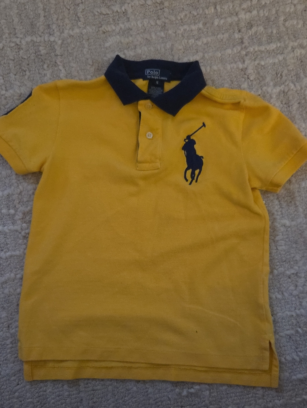 Polo Ralph Lauren Boys Yellow Big Pony Mesh Polo Shirt